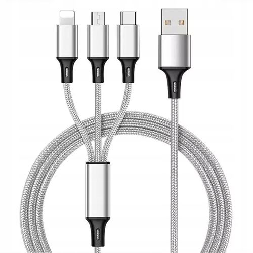 KABEL ŁADOWARKA 3w1 MICRO TYP-C do IPHONE USB-C 5A na Arena.pl