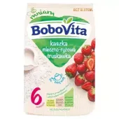 BOBOVITA KASZKA MLECZNO RYŻOWA 230G TRUSKAWKA PO 6 MIESIĄCU