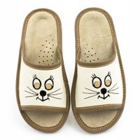 KAPCIE DZIECIĘCE KOT KLAPKI PANTOFLE SKÓRA JAKOŚĆ!  r.35