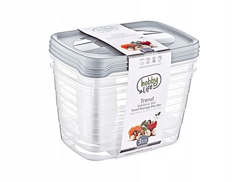 POJEMNIK NA ŻYWNOŚĆ KOMPLET 3 szt 2,2L 2200ml GŁĘBOKI BOX na Arena.pl