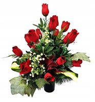 STROIK NA POMNIK KOMPOZYCJA KWIATOWA NA GRÓB RÓŻE BUKIET DO WAZONU KWIATY