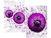 80CM 70CM 2 ELEME OBRAZ RAMA FIOLETOWE DMUCHAWCE 4 DRUK ŚCIENNY PŁÓTNO