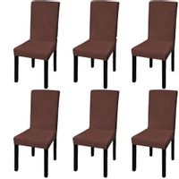 Elastyczne pokrowce na krzesła, 6 szt., brązowe