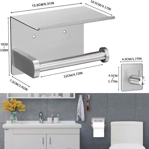 Uchwyt Na Papier Toaletowy + 2 Wieszaki Srebrny na Arena.pl