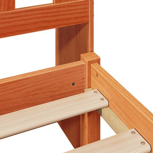 Łóżko z regałem, bez materaca, woskowy brąz, 75x190 cm, sosnowe na Arena.pl