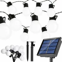 GIRLANDA OGRODOWA LAMPA SOLARNA 10LED DUŻE ŻARÓWKI