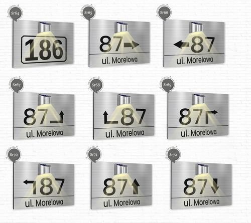 Tabliczka adresowa nierdzewna Tablica numer domu 40x30 cm lampka LED na Arena.pl
