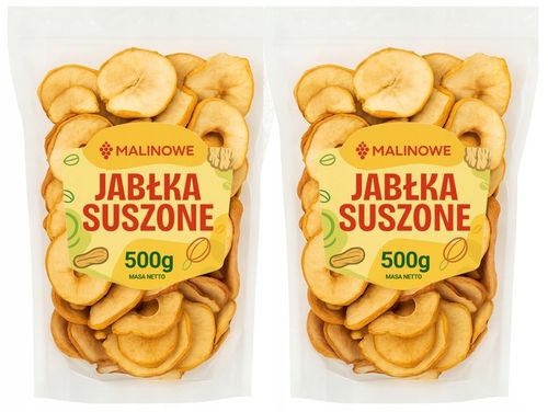 JABŁKA SUSZONE 1kg CHIPSY JABŁKOWE DOSKONAŁE JAKOŚĆ PREMIUM na Arena.pl