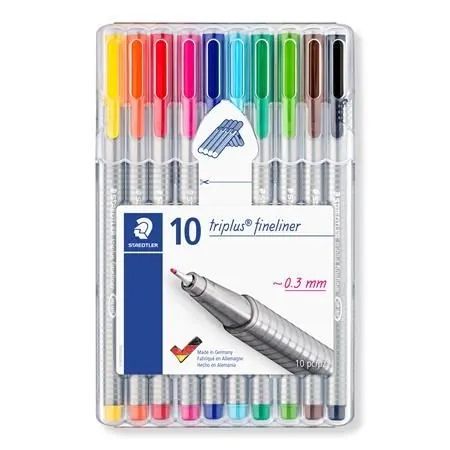 Cienkopisy Triplus 10 kolorów Staedtler etui na Arena.pl
