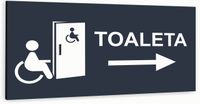 Tabliczka informacyjna ATRACYTOWA aluminiowa TOALETA DLA NIEPEŁNOSPRAWNYCH