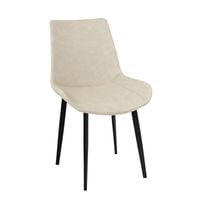 Krzesło na metalowych czarnych nogach tapicerowane ekoskórą do salonu białe 903W