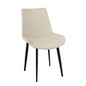 Krzesło na metalowych czarnych nogach tapicerowane ekoskórą do salonu białe 903W