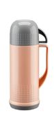 Termos plastikowy szklany wkład MOBI 0,45 l z kubkiem łososiowo-szary