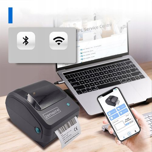Drukarka Termiczna Etykiet Kurierskich Samoprzylepnych WiFi Bluetooth USB na Arena.pl
