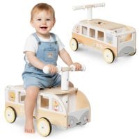 Jeździk Mamabrum drewniany autobus ze schowkami dla dzieci 12M+ do 30 kg