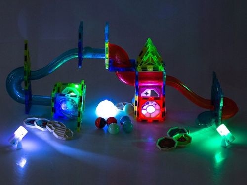 Klocki magnetyczne marble tor kulkowy świecący 75 elementów na Arena.pl