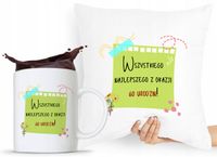 Zestaw Poduszka + Kubek Na Urodziny 60 60Te 60-Te Z Nadrukiem Ze Zdjęciem