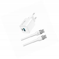 Szybka ładowarka GaN 20W 2 wejścia długim z kablem 2m do Oppo A74 4G