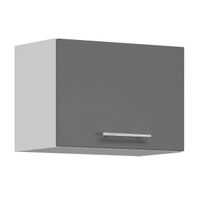 Tiffany T-6/G50O Szary połysk MDF szafka wisząca niska, okap, szybko