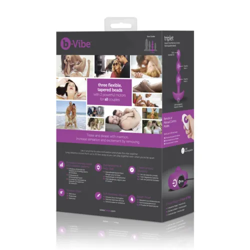 b-vibe triplet fuchsia - koraliki z funkcją wibracji i pilotem na Arena.pl