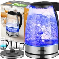 CZAJNIK ELEKTRYCZNY SZKLANY BEZPRZEWODOWY PODŚWIETLANY Z LED 2L MOCNY 2200W