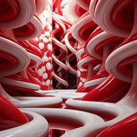 Plakat 30x30cm Czerwone Wiry