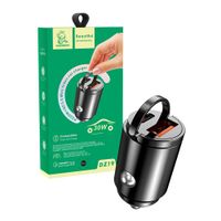 Denmen ładowarka samochodowa USB / Typ-C 30W QC PD czarny  DZ19