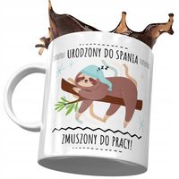 Kubek Śmieszny Zabawny Urodzony Do Spania Prezent Z Nadrukiem Ze Zdjęciem