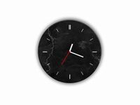 ZEGAR SZKLANY OKRĄGŁY - Marmur czarny