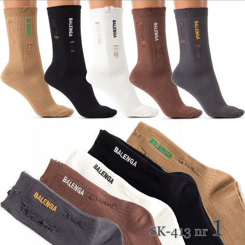 SKARPETY BAWEŁNIANE damskie ELEGANCKIE długie skarpetki JAKOŚĆ na Arena.pl