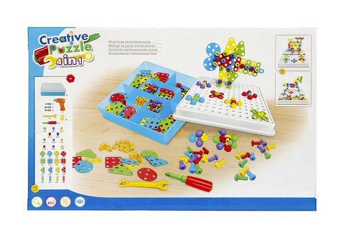 Puzzle konstrukcyjne w pudełku z narzędziami, 193 elementy na Arena.pl