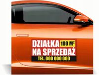 Magnes na samochód auto reklama magnetyczna 60x30 cm DZIAŁKA NA SPRZEDAŻ