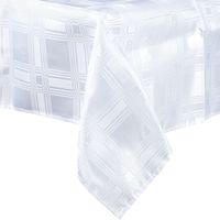 Obrus Biały Klasyczny Tradycyjny Dekoracyjny Ozdobny Plamoodporny 180x130cm