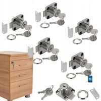 ZESTAW 5 SZT ZAMEK MEBLOWY KWADRATOWY NAKŁADANY DO SZAFKI BARKU 40X40