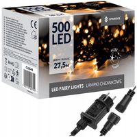 LAMPKI CHOINKOWE 500LED ZEWNĘTRZNE 27m CIEPŁE BIAŁE FLASH GIRLANDA NA PRĄD