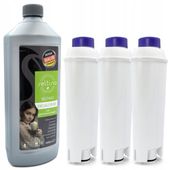 ZAMIENNIK Filtra Wody do EKSPRESÓW DeLonghi 3 SZT + ODKAMIENIACZ XL-1000ml