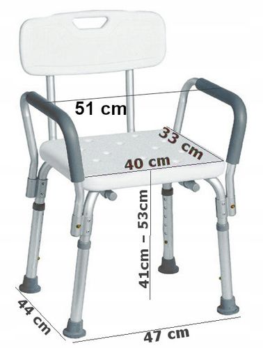TABORET POD PRYSZNIC KRZESŁO PRYSZNICOWE STOŁEK ALUMNIOWY OPARCIE UCHWYTY na Arena.pl