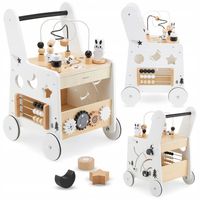 Drewniany pchacz 6w1, chodzik dla dzieci z funkcją stolika edukacyjnego