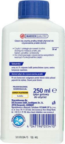 DOMOL PŁYN DO CZYSZCZENIA I PIELĘGNACJI PRALKI 250 ML na Arena.pl