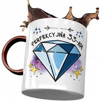 Kubek Bordowy Na Urodziny 33 33Cie 33-Cie Prezent Z Nadrukiem Ze Zdjęciem