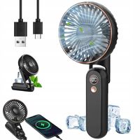 PRZENOŚNY WENTYLATOR RĘCZNY MINI WENTYLATOR USB 5 TRYBÓW 2000mAh