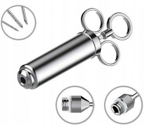 Strzykawka do PEKLOWANIA Natrysku Mięsa MARYNATĄ NASTRZYKIWARKA Stal 3 IGŁY na Arena.pl