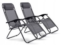 LEŻAK 2szt PLAŻOWY SKŁADANY GRAVITY FOTEL OGRODOWY