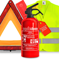 GAŚNICA SAMOCHODOWA 1KG SAMOCHODOWA TRÓJKĄT OSTRZEGAWCZY W ETUI KAMIZELKA