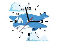 30X30CM ZEGAR NIEBIESKI SAMOLOT OBRAZ DREWNO