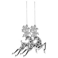 Zawieszki choinkowe 2 szt. renifery ozdoba bożonarodzeniowa srebrna