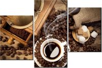 60 90CM OBRAZ 3 ELEM AROMATYCZNA KAWA ŚCIENNY DRUK PŁÓTNO