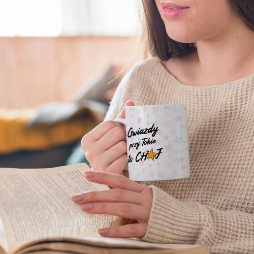 Śmieszny kubek z nadrukiem - Gwiazdy przy Tobie to CH⭐J na Arena.pl