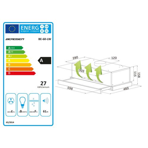 Okap kuchenny teleskopowy Berdsen BE-60-LW 60 cm INOX na Arena.pl