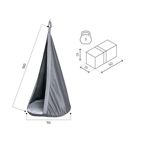huśtawka kokon Kometa - szary na Arena.pl